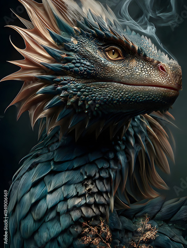Ultra Detailed Fantasy Dragon with Glowing Scales Cinematic Scene