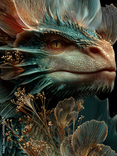 Ultra Detailed Fantasy Dragon with Glowing Scales Cinematic Scene