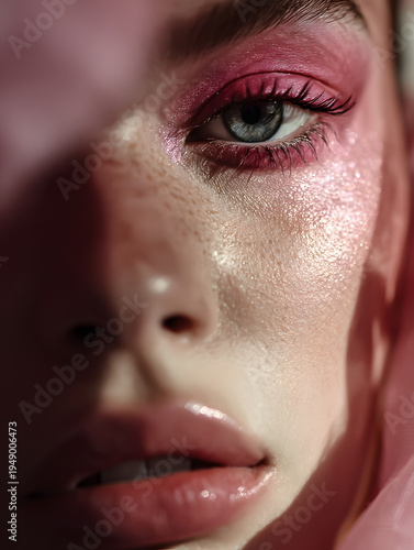 Elegant Beauty Portrait with Soft Light and Minimal Aesthetic