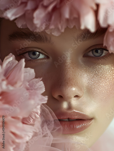 Elegant Beauty Portrait with Soft Light and Minimal Aesthetic