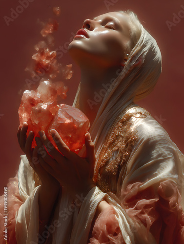 Radiant Angel of Passion Moving Gracefully with Glowing Wings