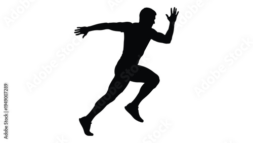 Dynamic silhouette of a male runner in motion, capturing the essence of speed and agility in a single frame