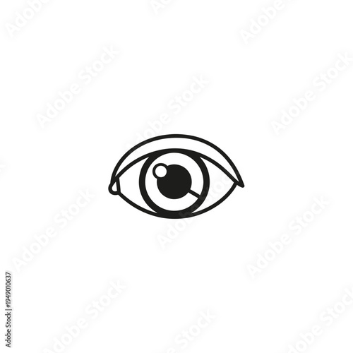 Simple Eye Icon in Black and White vector illustration