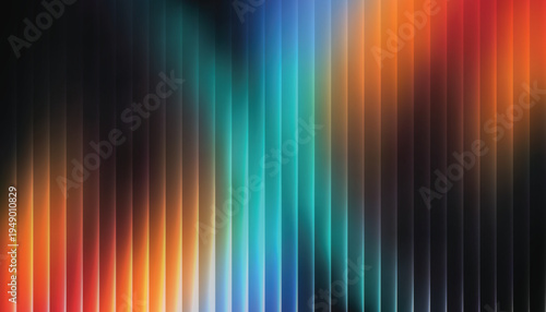 Vibrant abstract image with colorful vertical lines and gradient glass effect