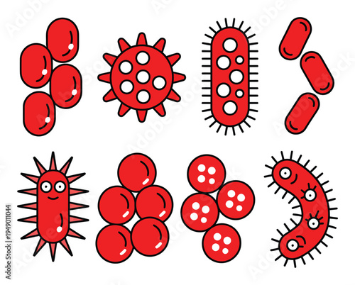 Cartoon Bacteria Vector Illustration