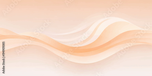Soft pink and orange abstract wave background featuring a flowing silk texture with liquid curves and a soft satin pattern design for an elegant wallpaper backdrop illustration