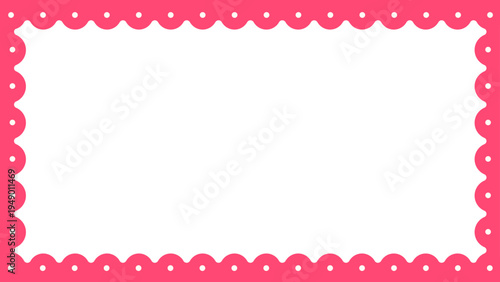 ポップでかわいい　もこもこフレーム　赤