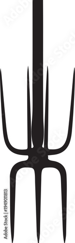 Vector pitchfork icon, black silhouette