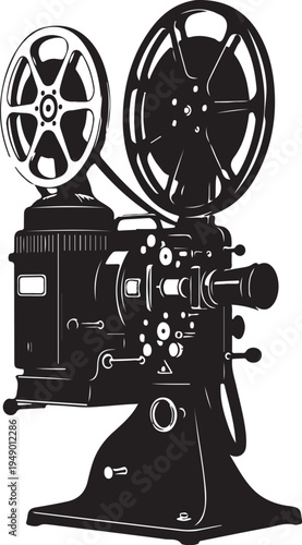 Vintage film projector vector illustration
