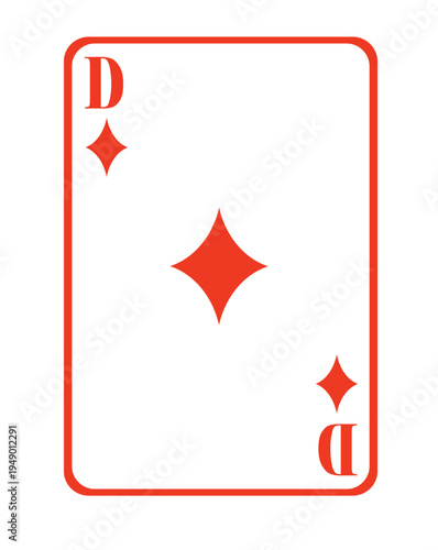 Playing card Queen Diamonds in illustrator