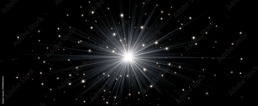 Fototapeta premium silver starburst firework bursts like a sparkling comet illuminating the night with soft smoke