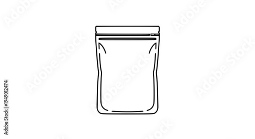 Pouch resealable with zipper seal and folded top edge, empty packaging featuring bag, ziplock, plastic with foldable