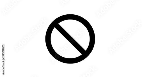 Sign prohibition with circle and diagonal line, indicating not allowed or forbidden featuring caution symbol,