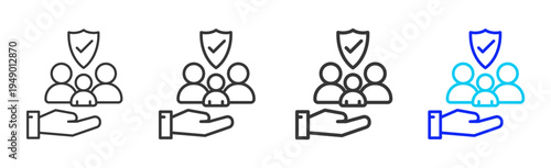 Family Therapy Icon Set Collection Outline Style for counseling with multiple thickness vector pack design elements professional icon library counseling resources creative outline icons