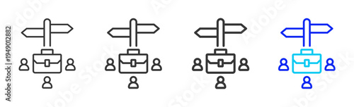 Career Guidance Icon Set Collection Outline Style for counseling with multiple thickness vector pack design elements professional icon library counseling resources creative outline icons