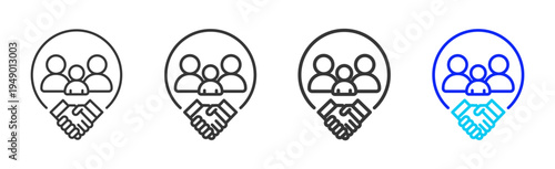 Family Bond Icon Set Collection Outline Style for counseling with multiple thickness vector pack design elements professional icon library counseling resources creative outline icons