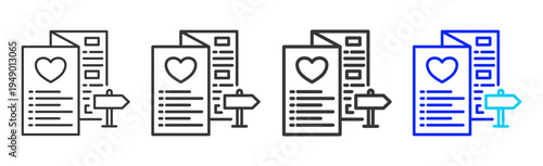 Path Guide Icon Set Collection Outline Style for counseling with multiple thickness vector pack design elements professional icon library counseling resources creative outline icons