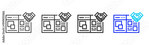 Trust Bond Icon Set Collection Outline Style for counseling with multiple thickness vector pack design elements professional icon library counseling resources creative outline icons
