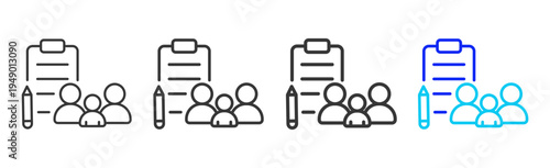 Family Note Icon Set Collection Outline Style for counseling with multiple thickness vector pack design elements professional icon library counseling resources creative outline icons