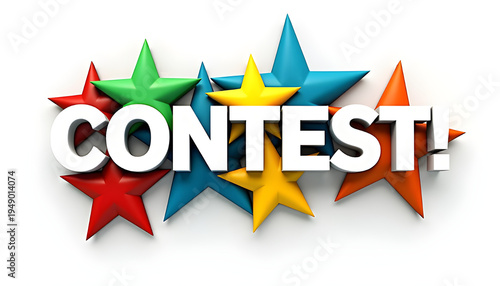 Contest Announcement with Stars and Fireworks, Exciting Raffle Drawing News Banner for Promotion and Marketing
