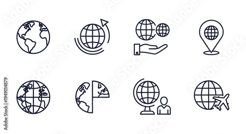 Global navigation and location icons