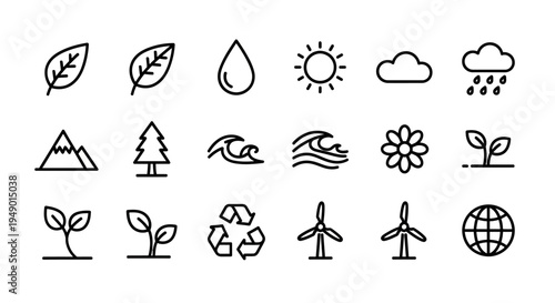 Environmental and nature icons set