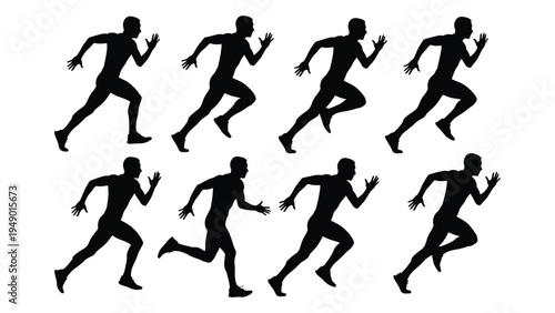 Detailed analysis of a sequence of running silhouettes in various poses