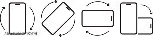 Rotate smartphone icon, mobile phone symbol