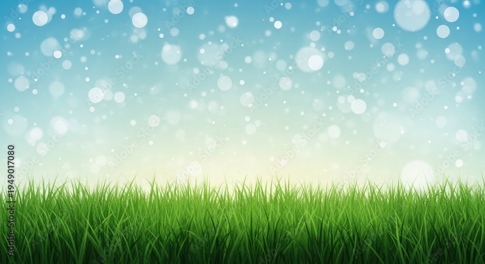 Fototapeta premium Celebrating world environment day with a serene green landscape and rain