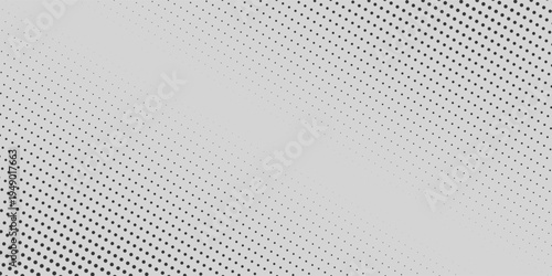 Seamless thin slash dotted line pattern. Repeated dash diagonal lines background. Black and white dot linear wallpaper. Abstract slanted stripe backdrop. Repeating oblique strip texture. Vector