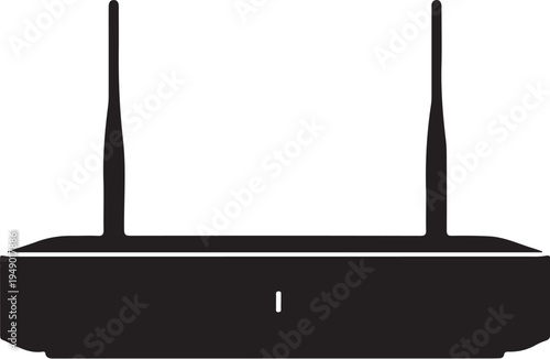 Vector illustration of a black WiFi router