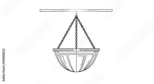 Classic sailing vessel with billowing mainsail and rigging lines isolated on transparent background, Vector