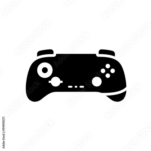 Black Silhouette Game Controller Icon vector illustration