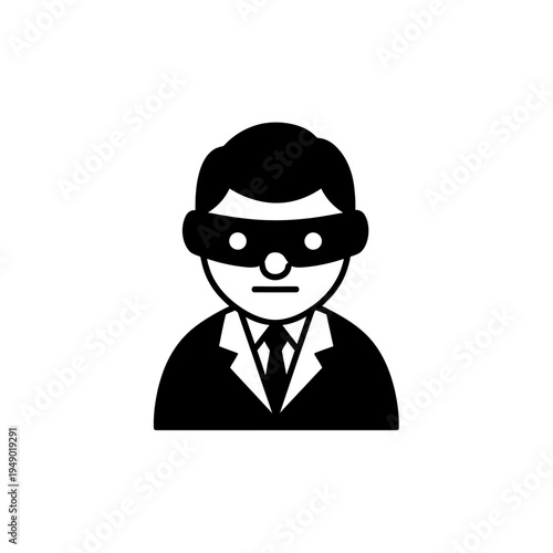 Mysterious Man in Mask Icon vector illustration