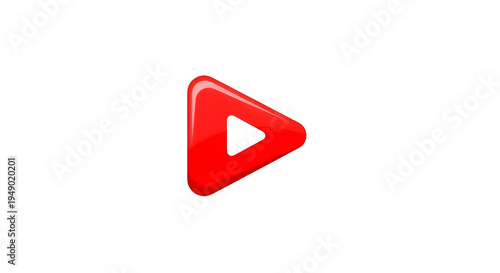 Free Download Bold Red Play Button Icon Graphic For Digital Interfaces. - GFXLoad