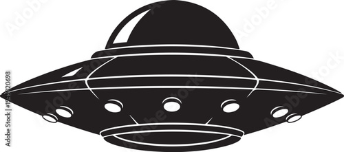 Black vector UFO spaceship icon