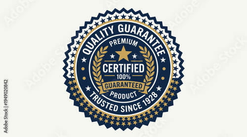 A premium quality guarantee seal features a prominent star and laurel wreath design, indicating a certified and trusted product since 1928.