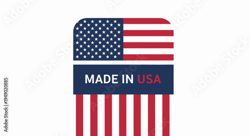 United States flag design prominently features a 'MADE IN USA' label, symbolizing national origin and pride for products manufactured within the country.