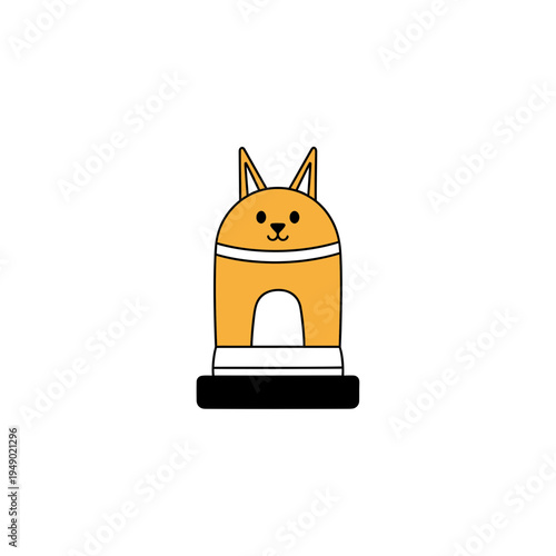 Cat Shaped Sharpener on White Background vector illustration