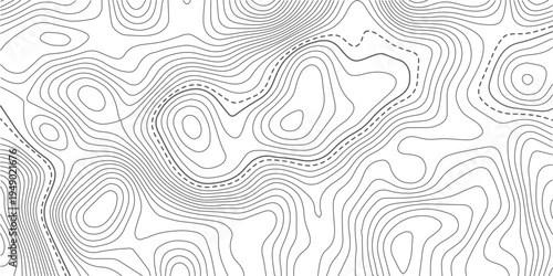 Abstract topo contour map on white background, Topographic map Topographic contour lines map seamless pattern.Topographic map background concept. Topo contour map.