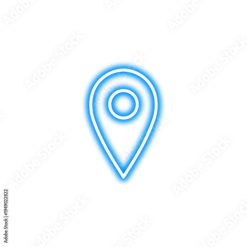 Neon map location pin icon
