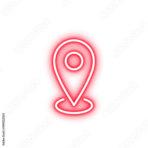 Neon map location pin icon