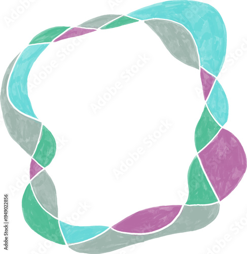 水彩の背景素材　枠、モダン、　幾何学