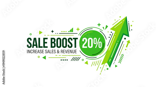 Sale Boost Banner with Green Arrow and Positive Results