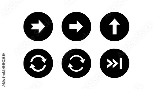 Free Download Arrow sign circle button icon set modern navigation vector - GFXLoad