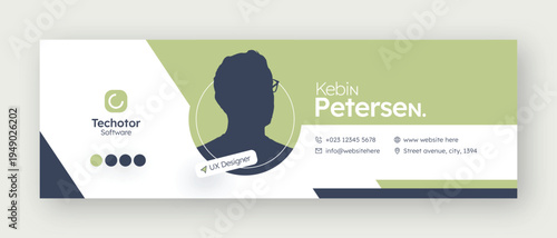 Email signature or email footer and personal social media facebook cover design template