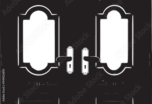Vector door handle and lock set illustration