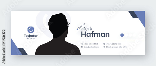 Email signature or email footer and personal social media facebook cover design template
