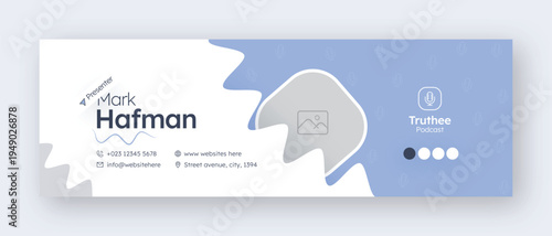 Email signature or email footer and personal social media cover design template