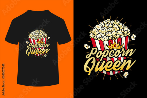 Funny Popcorn Lover Gift Movie Night Cinema Lover T-Shirt 
